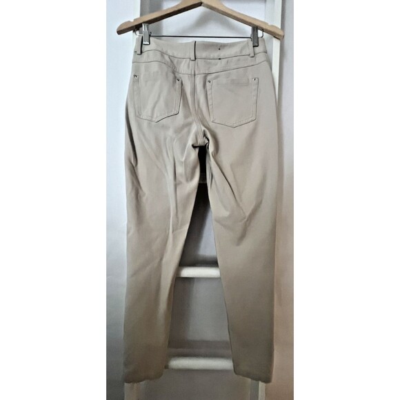 INC Womens Pants Tapered Leg 5 Pocket Knit US 6 Off White Mid Rise Flat Front EC - Picture 7 of 14